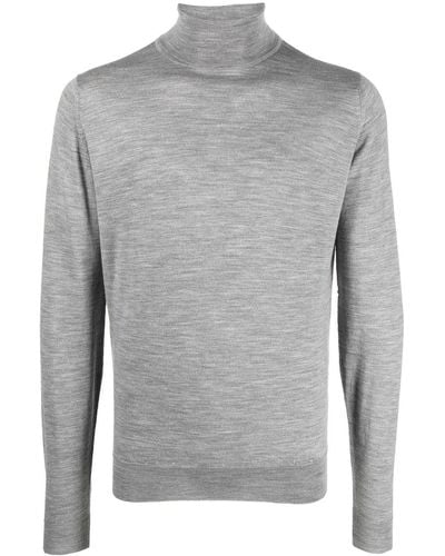 John Smedley Roll-neck Knit Sweater - Grey