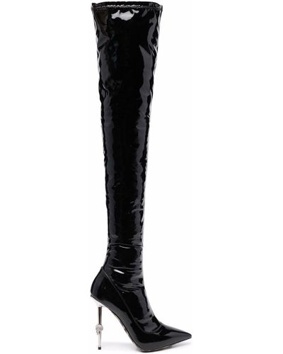 Philipp Plein Naplak Thigh-high Boots - Black