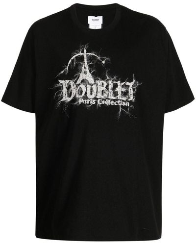 Doublet T-Shirt mit Logo-Stickerei - Schwarz