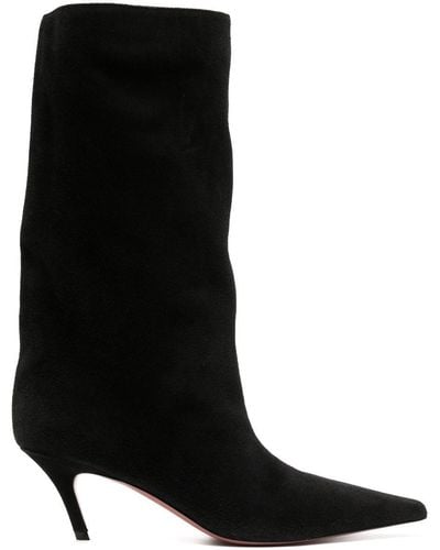 AMINA MUADDI Fiona 60mm Pointed-toe Suede Boots - Black