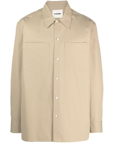 Jil Sander Long-sleeve Cotton Shirt - Natural