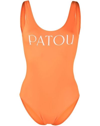 Patou ロゴ ワンピース水着 - オレンジ