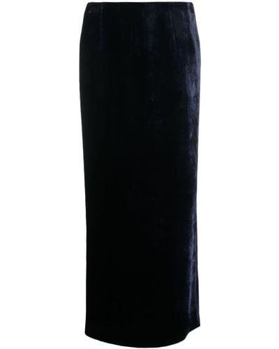 Fendi Zip-embellished Velvet Maxi Skirt - Black