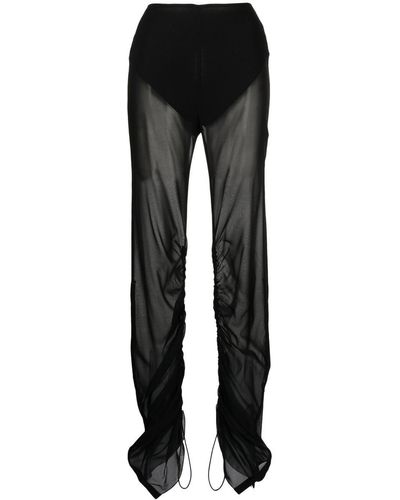 Dion Lee Ruched Semi-sheer Pants - Black