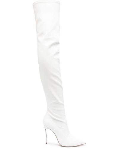 Casadei Blade 110mm Pointed-toe Boots - White