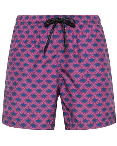 Drumohr Geometric-print Swim Shorts - Purple