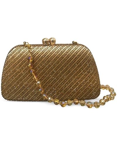 Serpui Penelope Crystal-embellished Clutch Bag - Brown