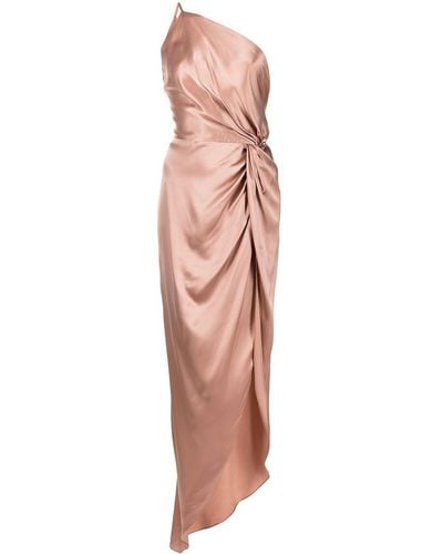 Michelle Mason Seidenrobe mit Knotendetail - Pink