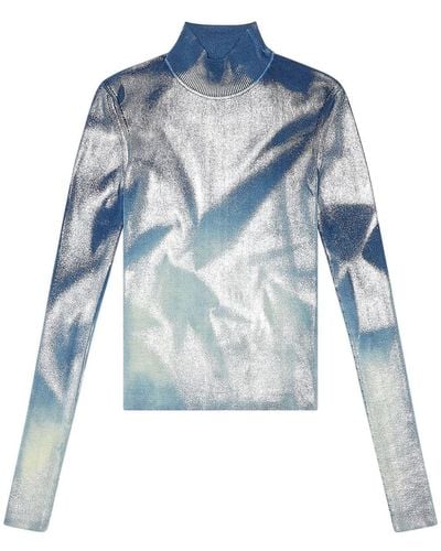 DIESEL M-ileen Metallic-effect Sweater - Blue