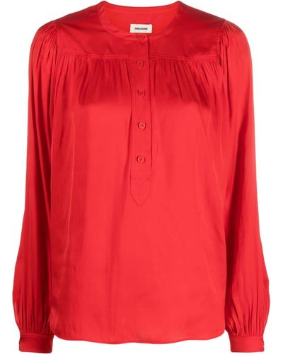 Zadig & Voltaire Tigy Satin-finish Blouse - Red