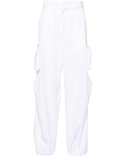 Prada Pantalon droit à poches cargo - Blanc