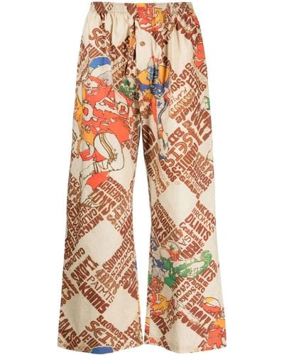 ERL Printed Cropped Pants - Multicolour