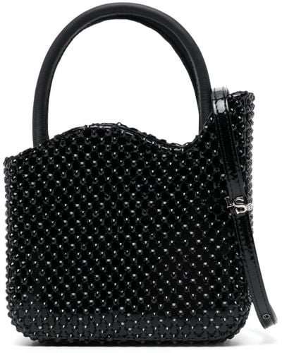 Le Silla Mini Gilda Rhinestone-embellished Bag - Black