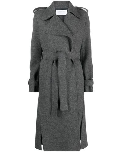 Harris Wharf London Belted Double-breasted Virgin Wool Coat - Grey