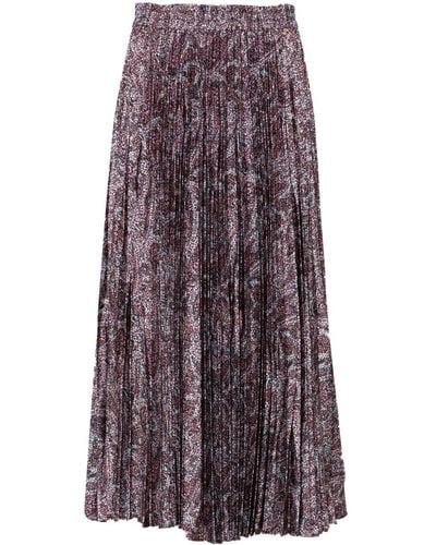 BOSS Abstract Pattern Midi Skirt - Purple
