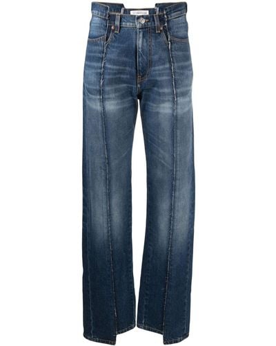 Victoria Beckham Deconstructed Seam-detail Jeans - Blue