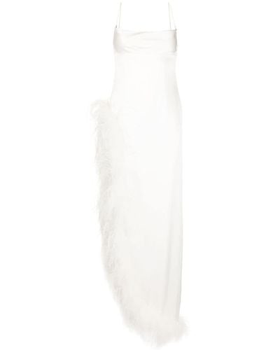 retroféte Priscilla Feather Long Dress - White