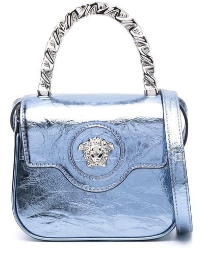 Versace Metallische La Medusa Handtasche - Blau