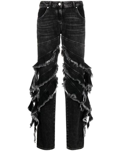 Blumarine Jeans mit Rüschen - Schwarz