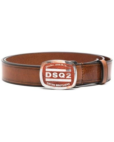 DSquared² Cinturón con hebilla del logo - Marrón