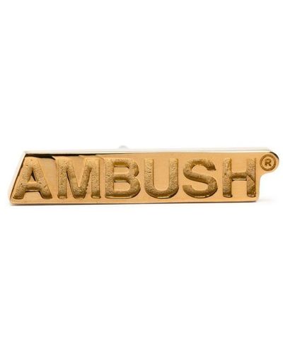 Ambush Logo Plate Stud Single Earring - Natural