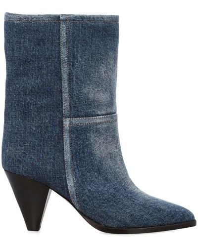 Isabel Marant Rouxa 75mm Denim Boots - Blue