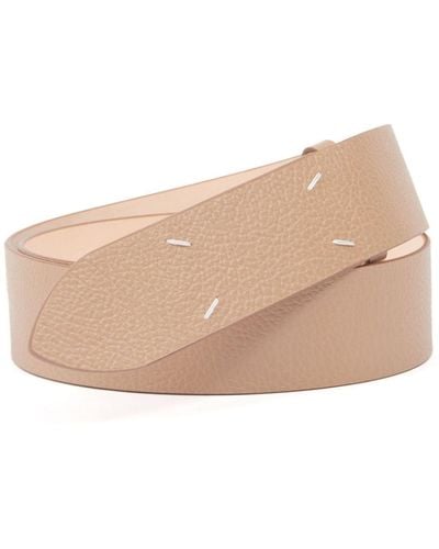 Maison Margiela Four-stitch Leather Belt - Natural