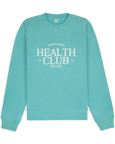 Sporty & Rich Sr Health Ribbed Sweatshirt - Blue
