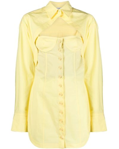 The Attico Layered Corset-style Minidress - Yellow