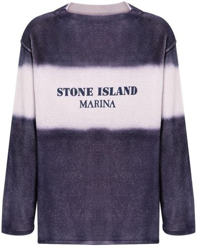 Stone Island Pullover mit Logo-Print - Blau