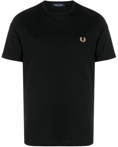 Fred Perry Ringer Cotton T-shirt - Black
