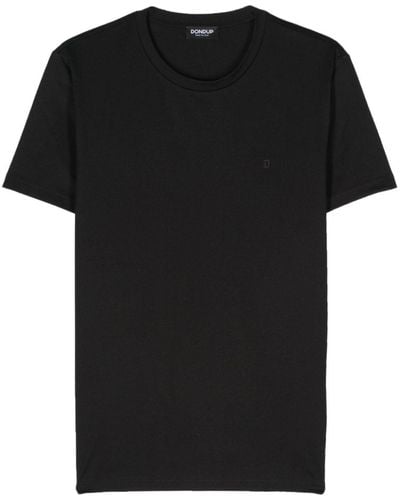 Dondup Logo-rubberised Cotton T-shirt - Black