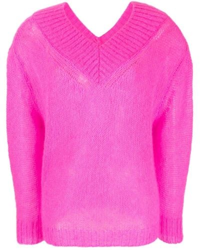 Forte Forte Semi-sheer V-neck Sweater - Pink