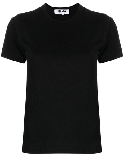 COMME DES GARÇONS PLAY T-shirt en coton à patch logo - Noir