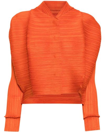 Pleats Please Issey Miyake Thicker Cropped Jacket - Orange
