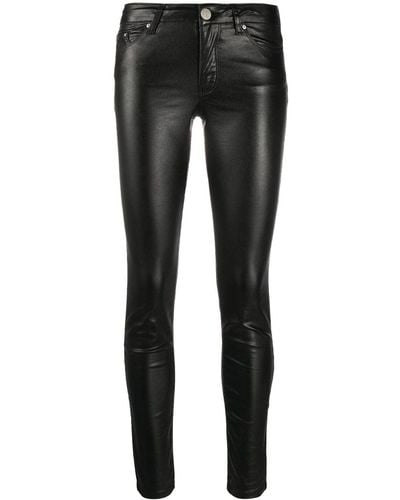 Karl Lagerfeld Skinny Metallic Denim Pants - Black