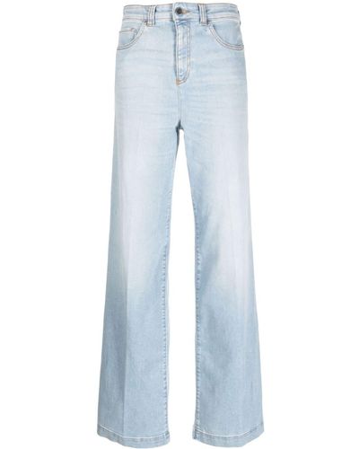 Emporio Armani Jean ample à taille haute - Bleu