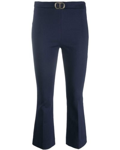Twin Set Cropped Tailored Pants - Blue