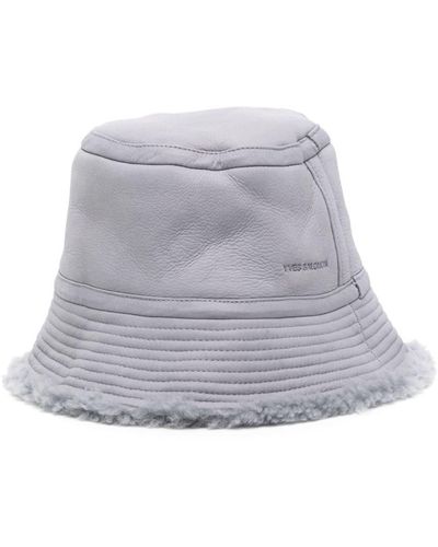 Yves Salomon Lambskin Bucket Hat - White