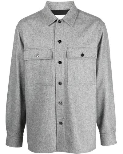 Jil Sander Long-sleeve Wool Shirt Jacket - Gray