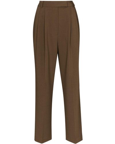 Frankie Shop Bea Pleated Pants - Brown