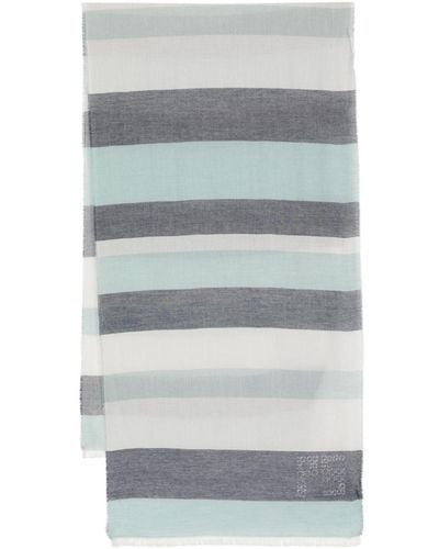 PS by Paul Smith Frayed Striped Scarf - Gray