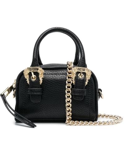 Versace Jeans Couture Baroque-buckle Faux-leather Tote Bag - Black