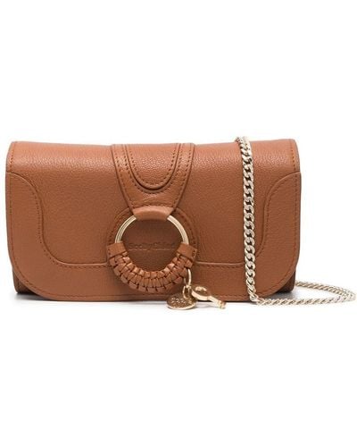 See By Chloé Ee By Chloé Hana Leather Wallet On Chain - Brown