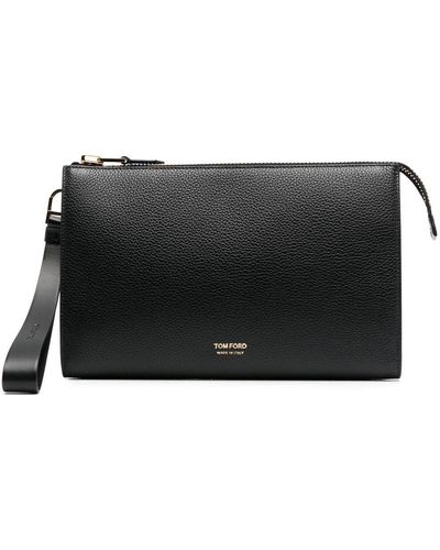 Tom Ford Grained-texture Clutch Bag - Black