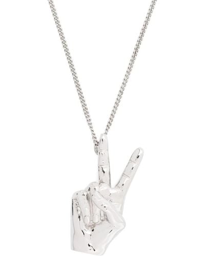 Y. Project Mini Peace-Pendant Necklace - White