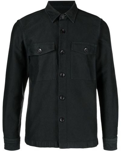 Tom Ford Chemise en coton à manches longues - Noir