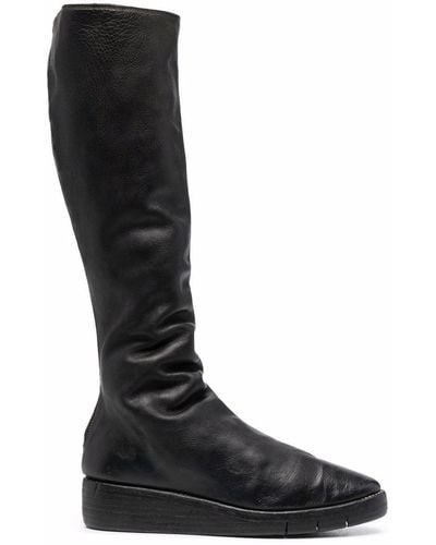 Guidi Platform Knee Boots - Black