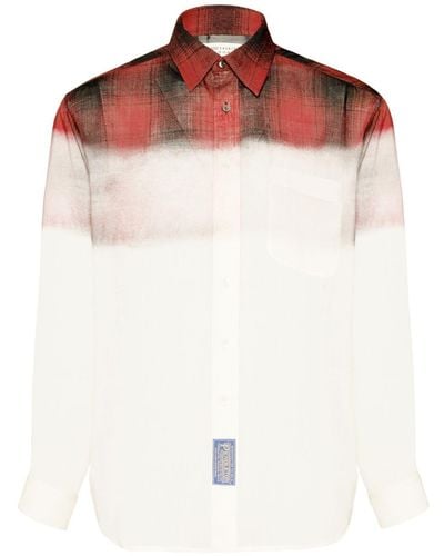 Maison Margiela Pendleton Geruit Overhemd - Wit