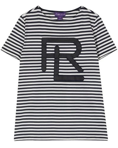 Ralph Lauren Collection Striped Cotton T-shirt - Blue